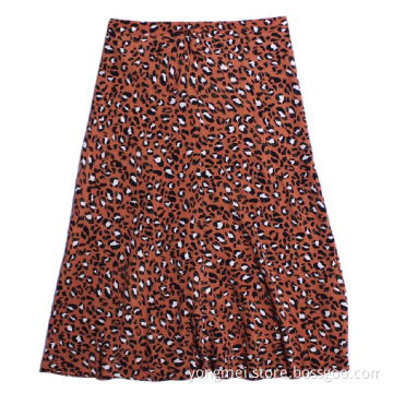 Fashion Ladies viscose lepard print skirt